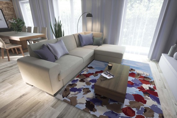 10 propuestas para combinar alfombras con el sofá - alp_ Tejiendo Sueños